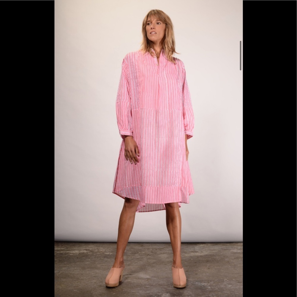 NWT! V.DE. VINSTER size L loose fit shiva stripes cotton dress